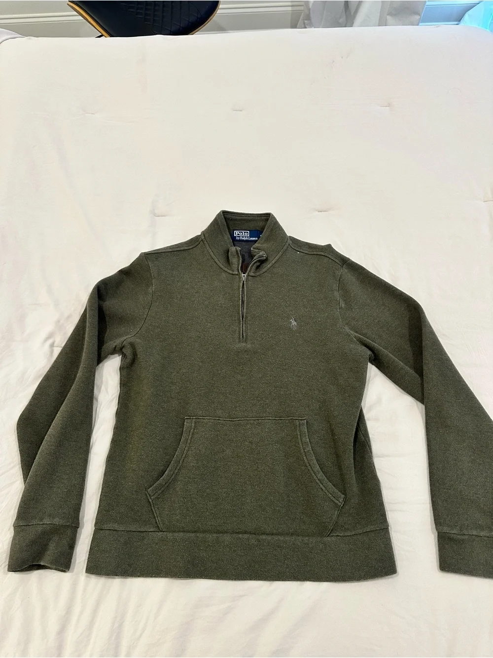 Ralph Lauren Olive Green Half-Zip Pullover Sweater